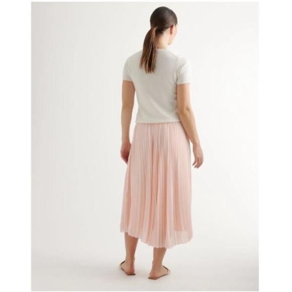 Chiffon Pleated Midi Skirt Soft Pink Women's S bought in Japan EUC - Picture 2 of 6